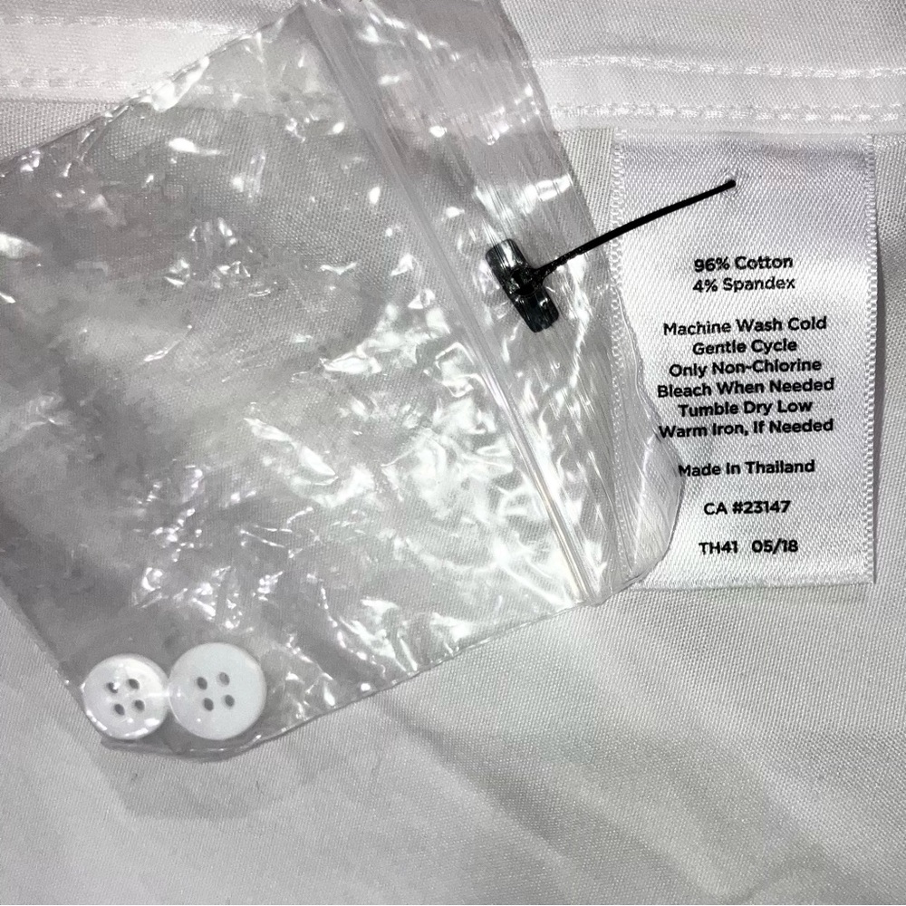 Talbots White Button Down Blouse Long Sleeve Coas… - image 9